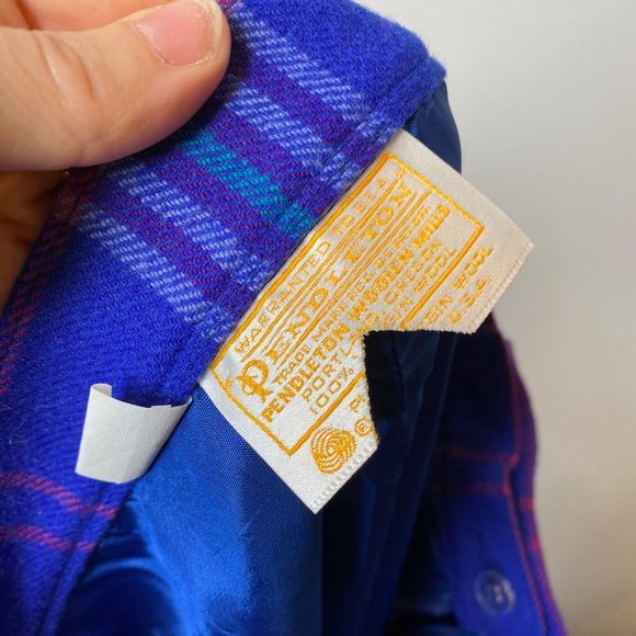 Pendleton 1970s 100% Wool Tartan Plaid Midi Skirt XL Blue Dark Academia - Picture 2 of 9